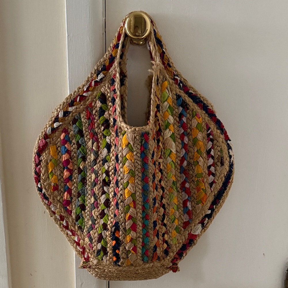 Multicolor Woven Tote Bag